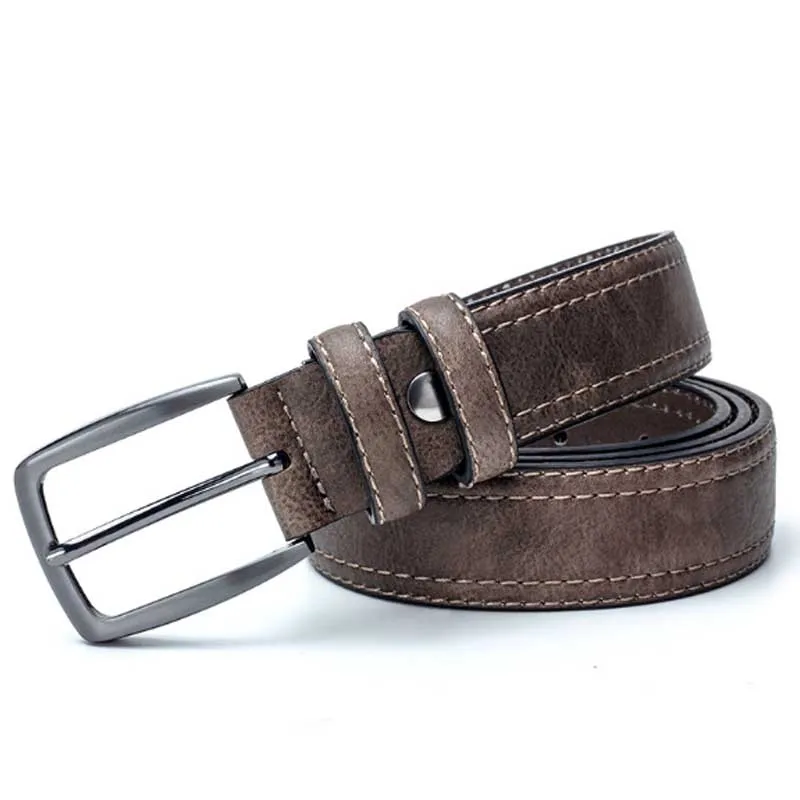 

Aoluolan Luxury Pin Buckle Men's Belt Leather Belt Men Male Genuine Leather Strap Casual for Men