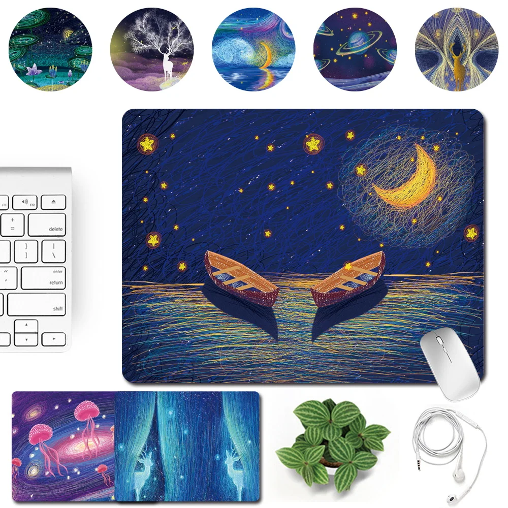 Игровой коврик для мыши с рисунком маслом, женский водонепроницаемый коврик для мыши из искусственной кожи