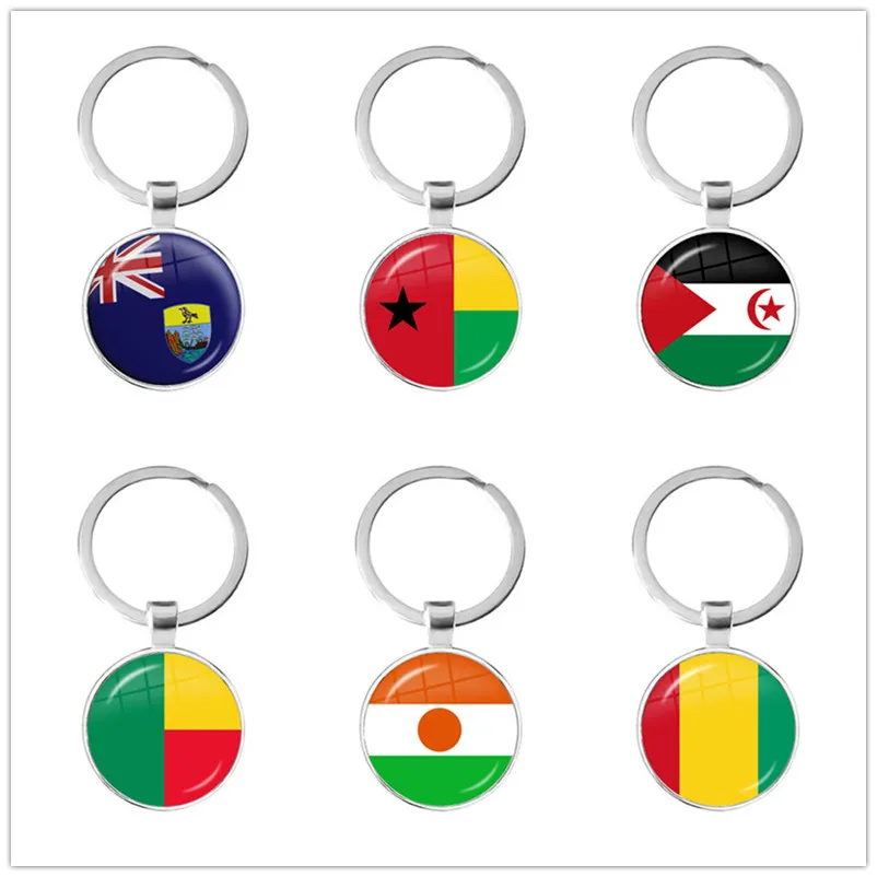 LLavero de la bandera nacional del Sahara Occidental, Guinea, Santa Elena, Níger, Guinea, Benín, cabujón de cristal de 25mm para regalo