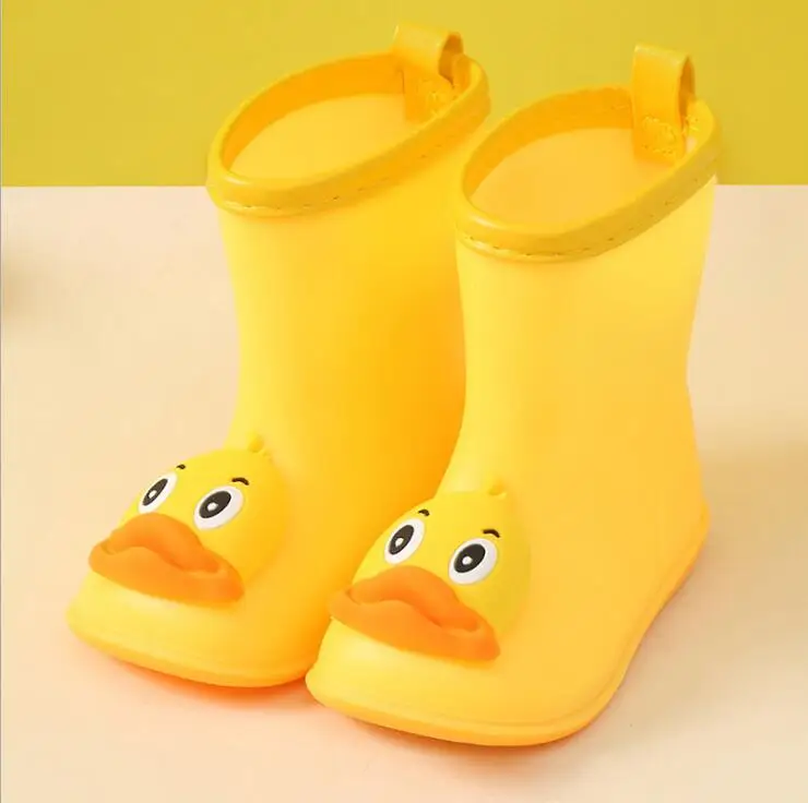 Children\'s Rain Boots Kids Baby Cartoon Water Shoes Infant Waterproof Non-Slip Warm Water Shoes Rubber Boots