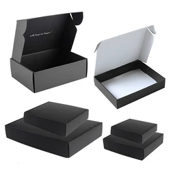 Black Color Packaging Box, Small Gifts Box, Kraft Paper Box for Wig Jewelry, Custom Printed Logo, 5 Pcs, 10Pcs