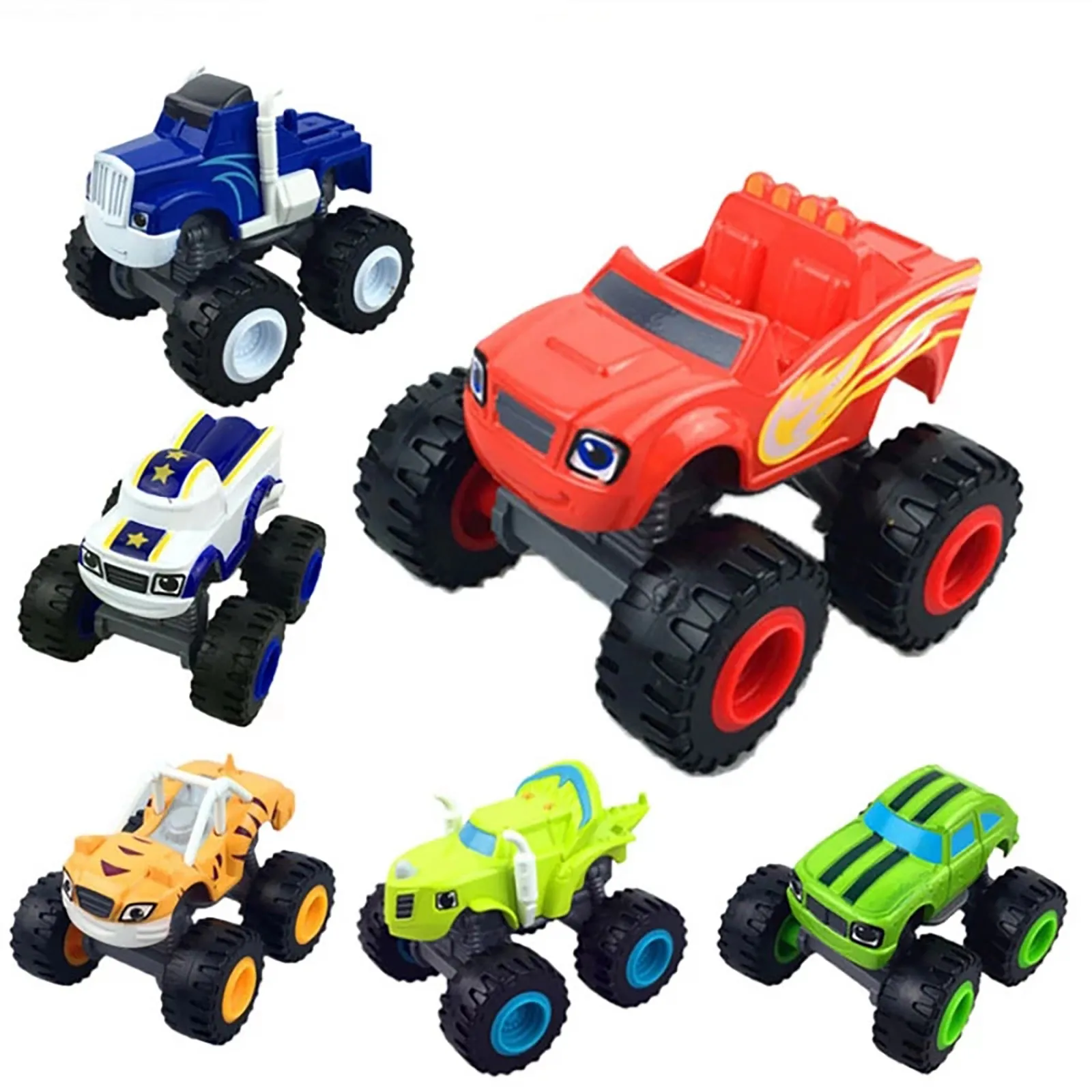 

6 Style Machinery Toys Car Russian Miracle Crusher Truck Figure Blaze Monster Diecast Toy Mountain Vehicle Inertia Car Kids Gift