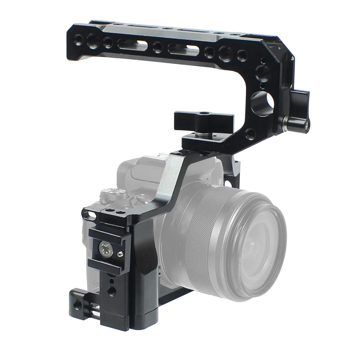 Рамка для камеры FEICHAO M50 для Canon M5 M50 MarkII 3/8 1/4, крепление холодного башмака с ремешком для стабилизатора монитора Arri
