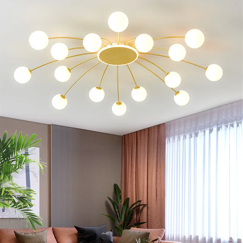 

Post modern large ceiling lighting personality designer nordic glass ball light living room lamp creative kids room Flush mount