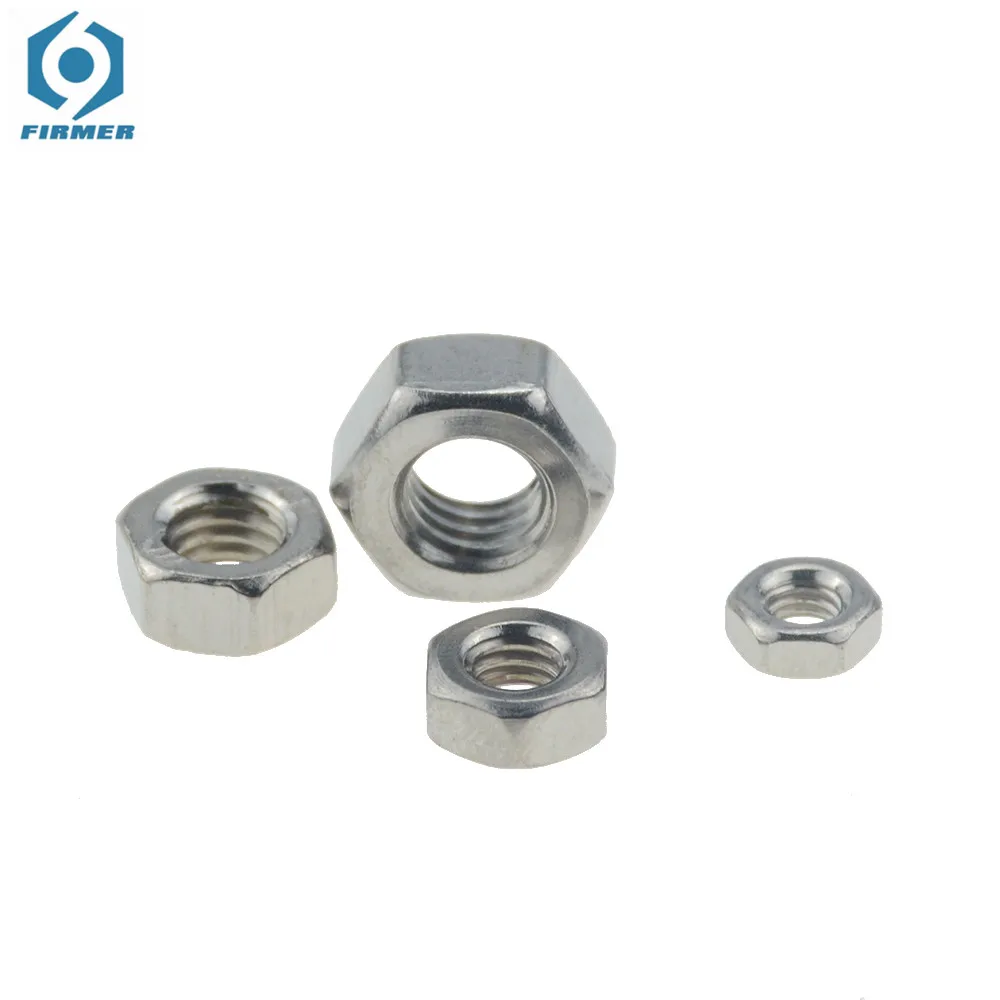 A2 304 Stainless Steel Hex Hexagon Nut M1.6 M2 M2.5 M3 M4 M5 M6 M8 M10 M12 M14 M16 M18 M20 M22 M24 M27 M30 Screw Bolt