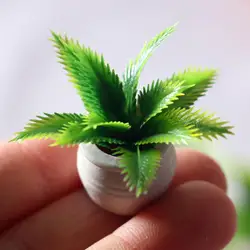 Mini árbol de plantas verdes en maceta, casa de muñecas en miniatura, muebles, decoración del hogar, juguete para niños, macetas de flores, plantas de simulación falsas