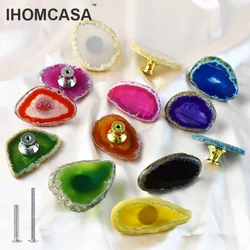 IHOMCASA Nordic Natural Agate Original Stone Reiki Crystal Cabinet Handles Furniture Sideboard Wardrobe Door Pulls Drawer Knobs