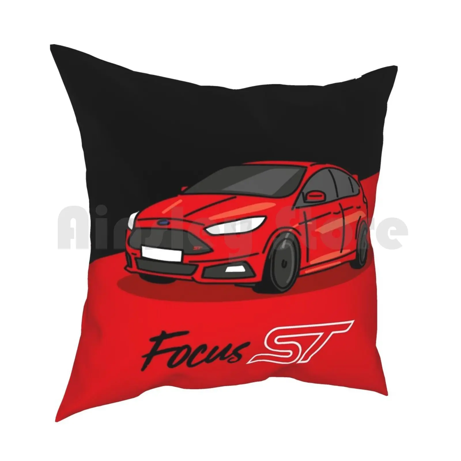 St-Red-Angled Sketch Pillow Case Printed Home Soft DIY Pillow cover St Performance Hot Hatch Sport Racing