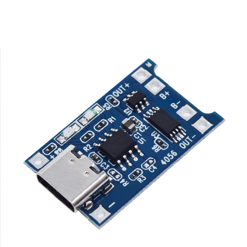 1PCS 5V 1A Micro USB 18650 type-c Lithium Battery Charging Board Charger Module+Protection Dual Functions TP4056 18650