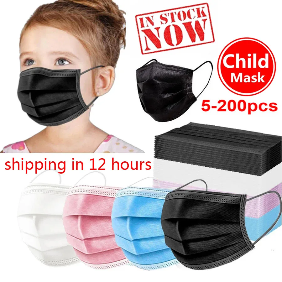 Kids Masks Disposable Child mask Non-wove Filter Breathable Children mask 3 Layer Ply Anti-dust Children's mascarillas