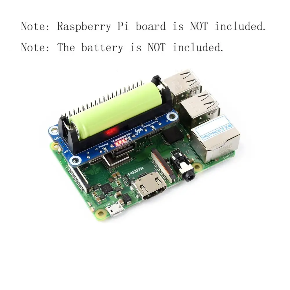 5V Sregulated Output Li-ion Battery Power Supply Module Expansion Board HAT for RPI0 Raspberry Pi Zero 2 W WH 3B Plus 4 4B