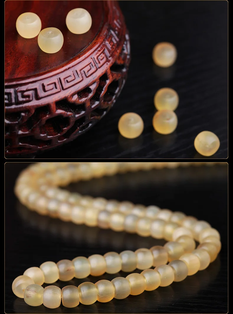 Handmade Sheep Horn Beads Natural Sheep Horn Round Beads Tibetan Mala\'s Loose Beads