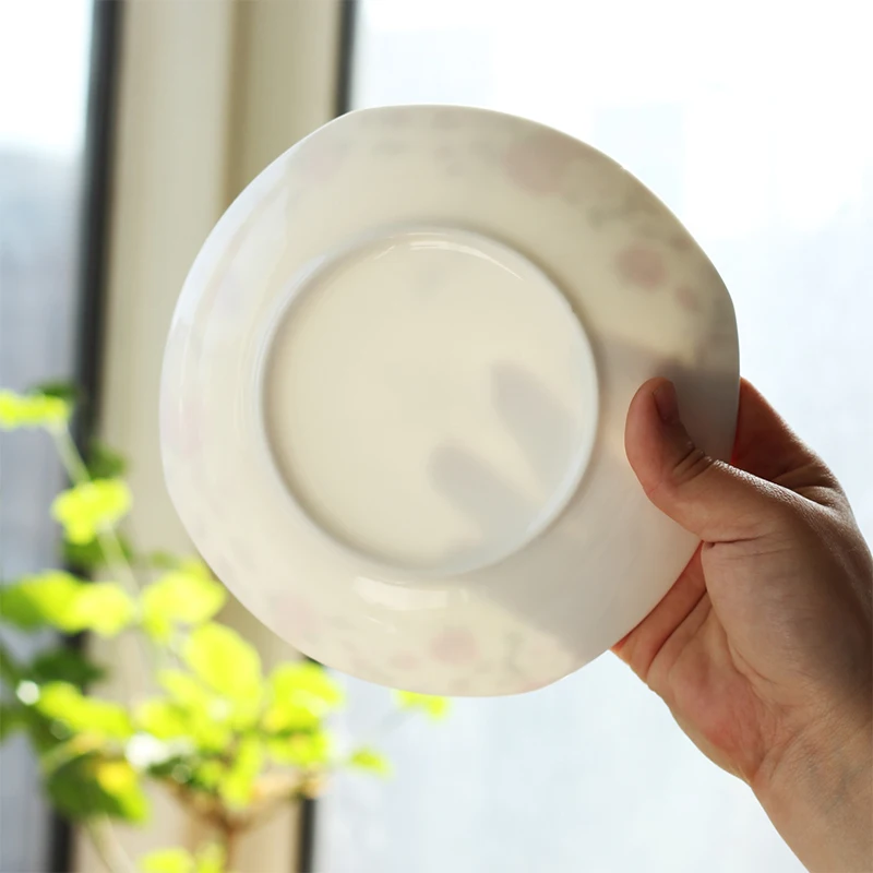 Bone China 6/7/8-inch Square Plate Soup Plate Rice Plate Set Ceramic Plate Dinner Plate Can Microwave Kitchen accessorie