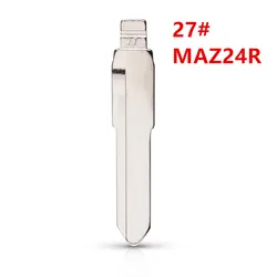 10pcs 27# MAZ24R Metal Uncut Blank Flip Remote Key Blade For Mazda M3 M5 M6 for keydiy KD xhorse VVDI JMD