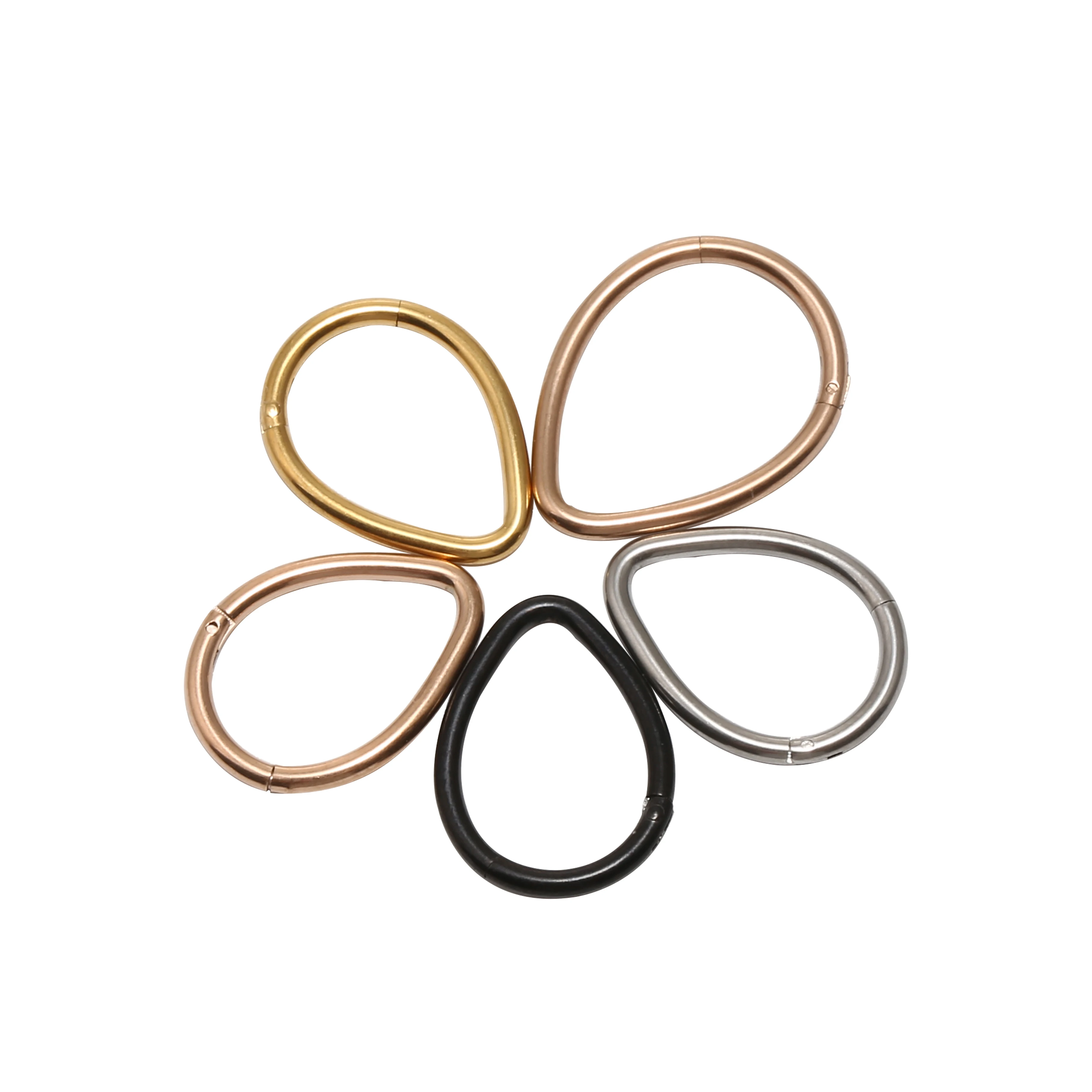 50pcs/lot Free Shipping Drop Seamless Hinged Segment Ring Clicker Cartilage Nose Hoop Septum Rings 16GX8/10MM