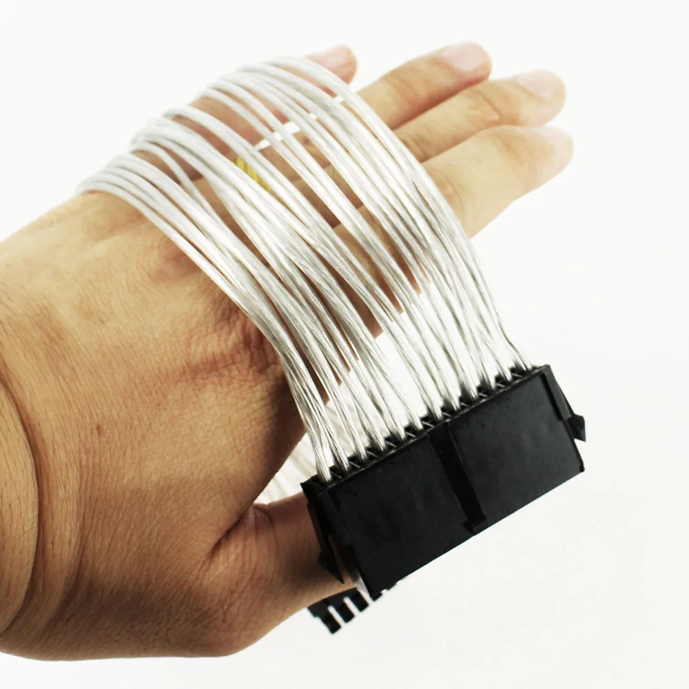 24 Pin Psu Voeding Verlengkabel 30Cm 20 + 4 Pin Vertind Koper Supply Man-vrouw Atx mijnbouw Voor Computer Adapter