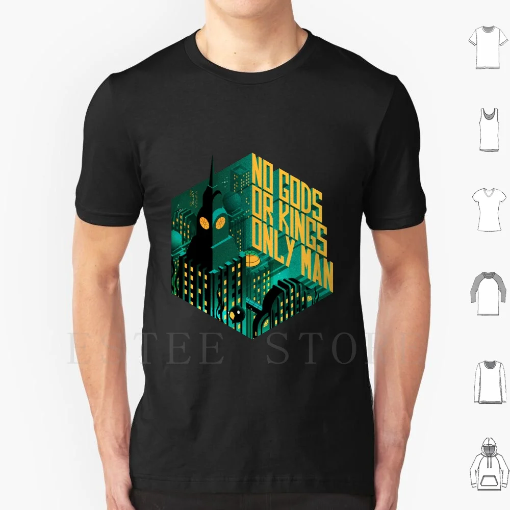 Pas de dieux ou des rois, seulement homme-Rapture t-shirt bricolage grande taille 100% coton Bioshock Gaming Fanart Rapture Art bas Poly rétro Andrew