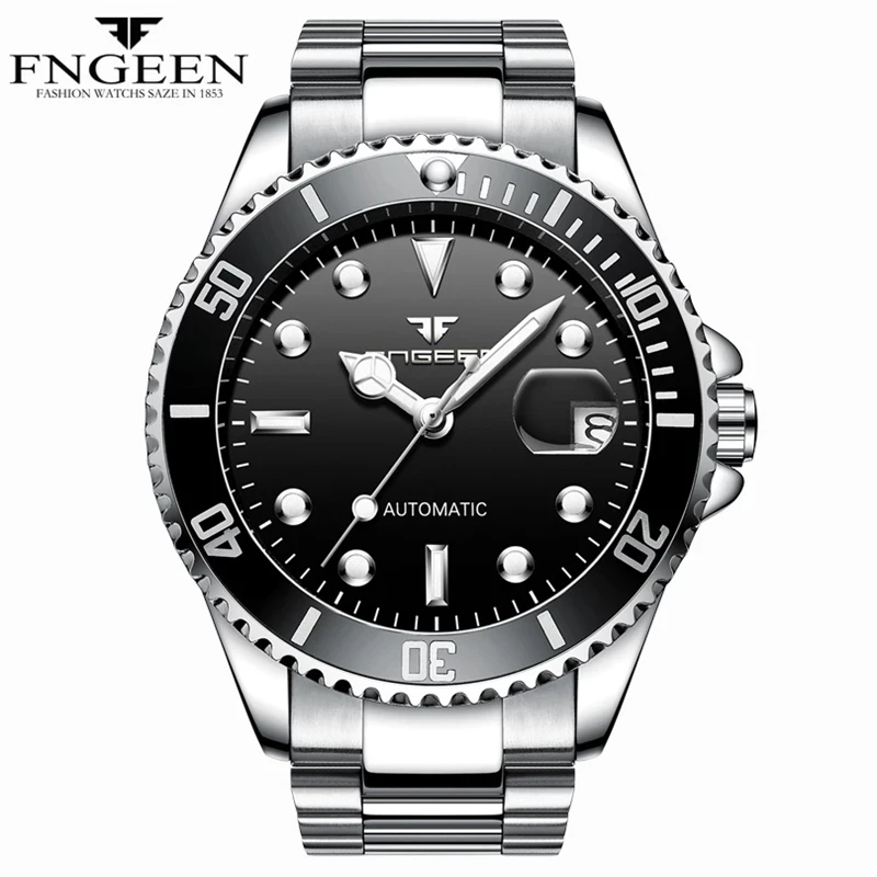 FNGEEN Luxury Brand Classic Water Ghost Series Men \'S Automatic Mechanical Calendar Watch Nylon Strap Waterproof Male Wristwatch