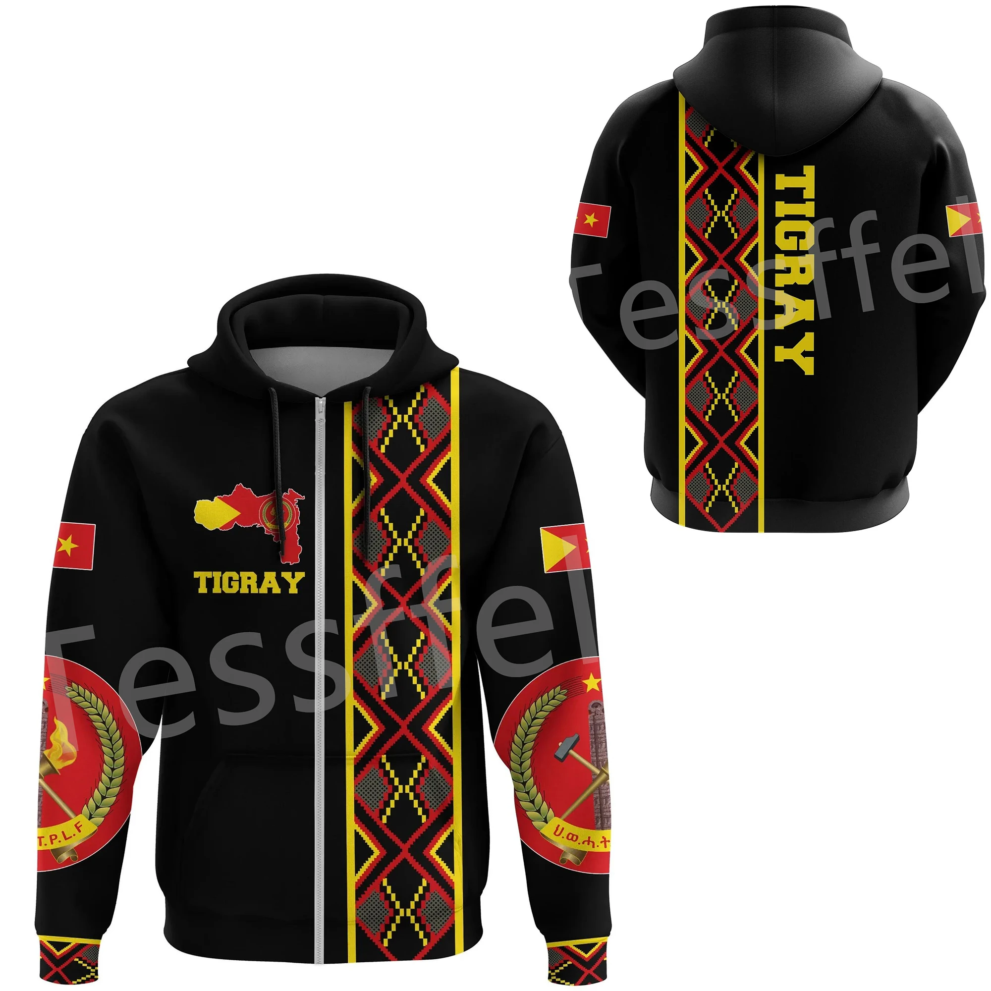 Tessffel Newest Africa Country Ethiopia Tigray Flag Retro Harajuku Tracksuit 3DPrint Men/Women Pullover Casual Funny Hoodies A29