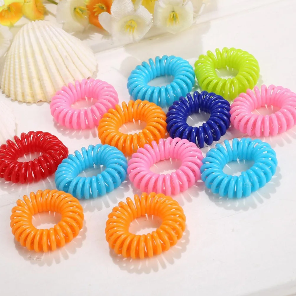 Multicolor Telephone Wire Hair Ties Spiral Slinky Hair Head Elastic Bands Hair Scrunchies Ponytail For Women Girls 10pcs