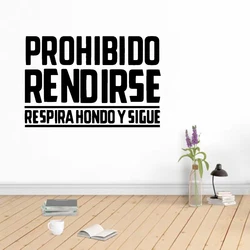 Hot Spanish Frase Wall Stickers Wallpaper For Office Room Vinyl Decals Room Phrase Sticker Art Murals vinilo pared español