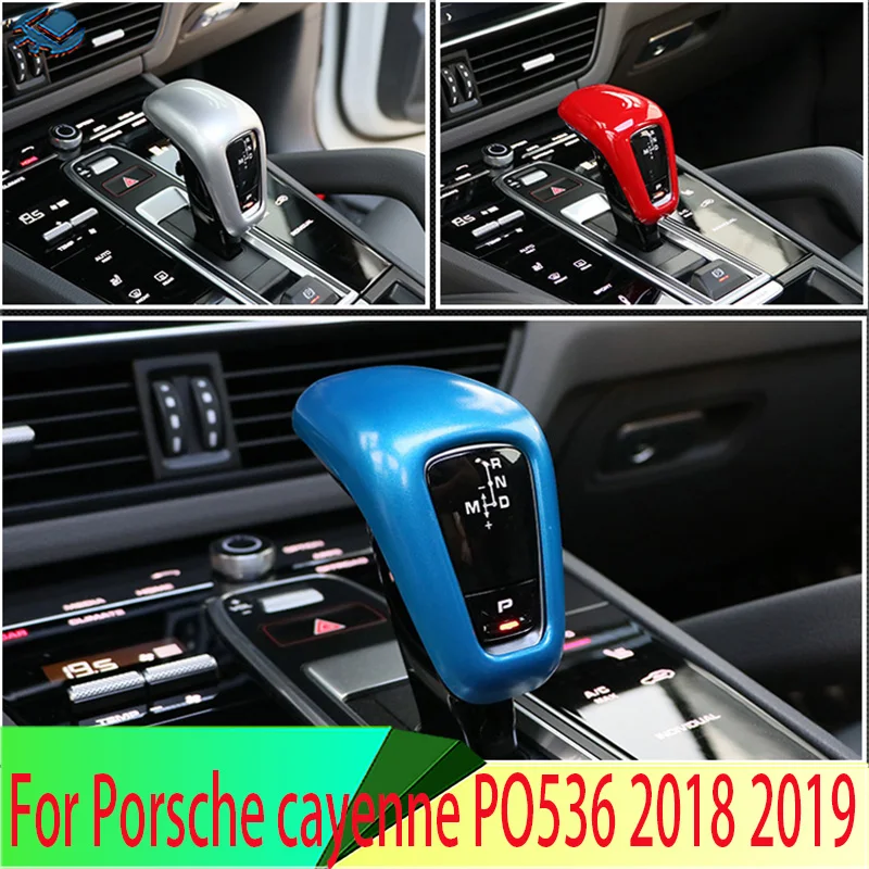 For Porsche cayenne PO536 2018 2019 Car Accessories Gear Head Shift Knob Switching Cover Interior Trimmer Moldings Accessories