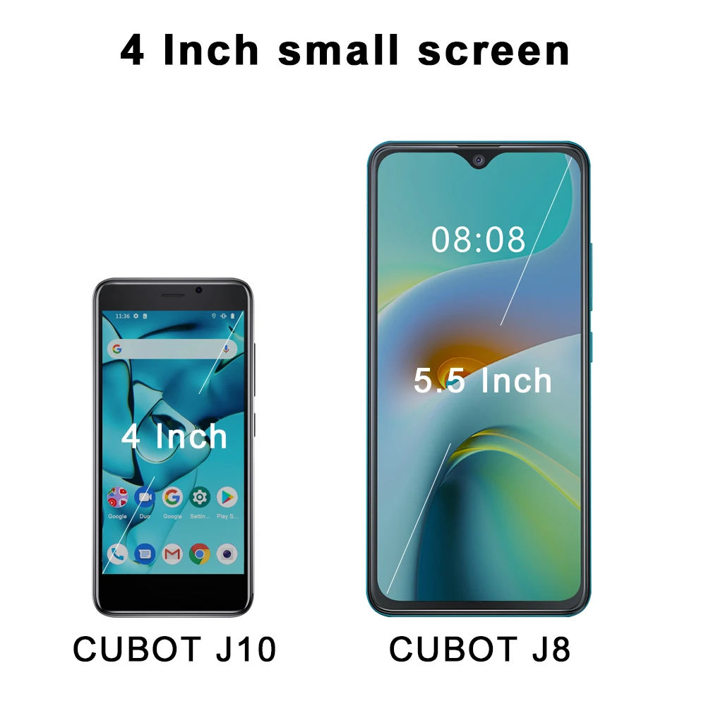 Cubot J10, Android 11 Smartphone Libre, Pantalla de 4 pulgadas, MINI Teléfonos móviles, 32GB ROM(Ampliable TF card 128GB), Dual SIM 3G, Face ID,