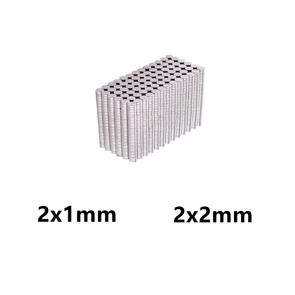 Ímãs redondos do orador do ímã, ímã do disco, 2x1, 2x2, N35, 2x1, 2x2, 2mm x 1mm, 2mm x 2mm, 2mm x 2mm, 10, 20, 50 PCes pelo lote