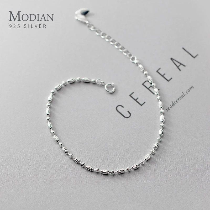 Modian Vintage Pattern Simple Bracelet 100% Real 925 Sterling Silver Charm Female Bracelets For Women Fine Jewelry Pulseira
