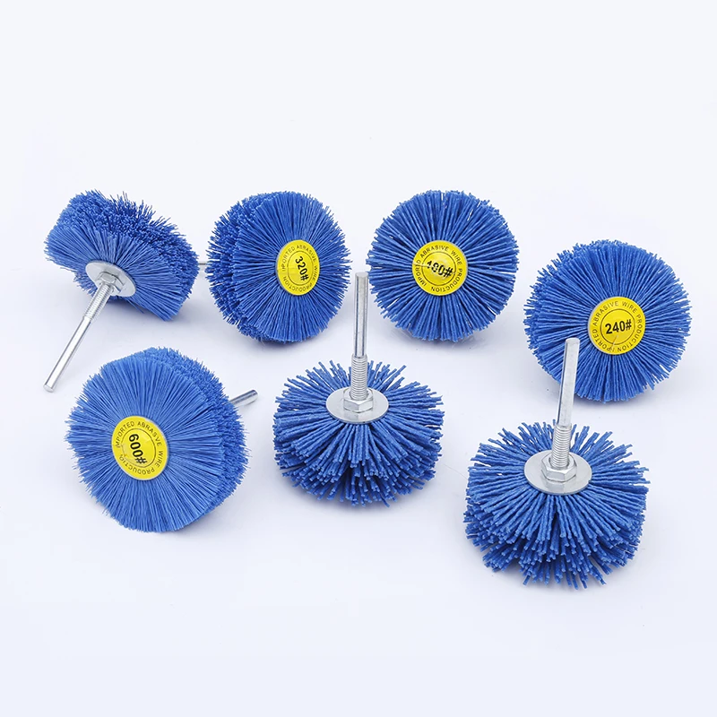 Arborvitae Redwood Root Carving Relief Polished Flower Head Nylon Abrasive Furniture Wear-Resistant Tool Polishing Brush