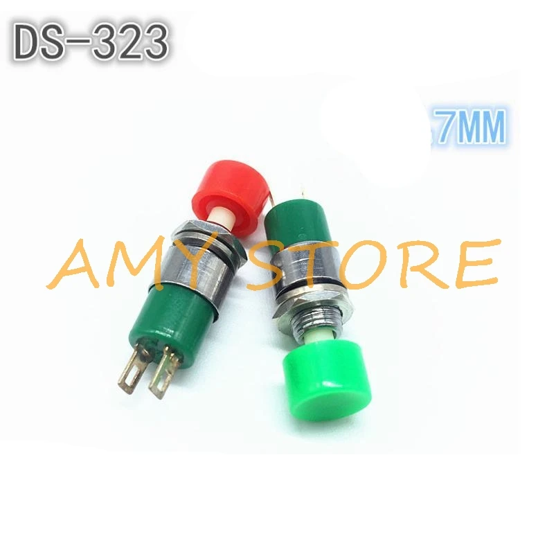 5 個ミニDS-323 モメンタリ押ボタンスイッチ 7 ミリメートル赤、緑 1A 250 プッシュにオフで (on) DS323