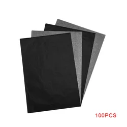 100pcs A4 Carbon Paper Black Legible Graphite Transfer Tracing Painting Reusable Art Surfaces Copy Paper