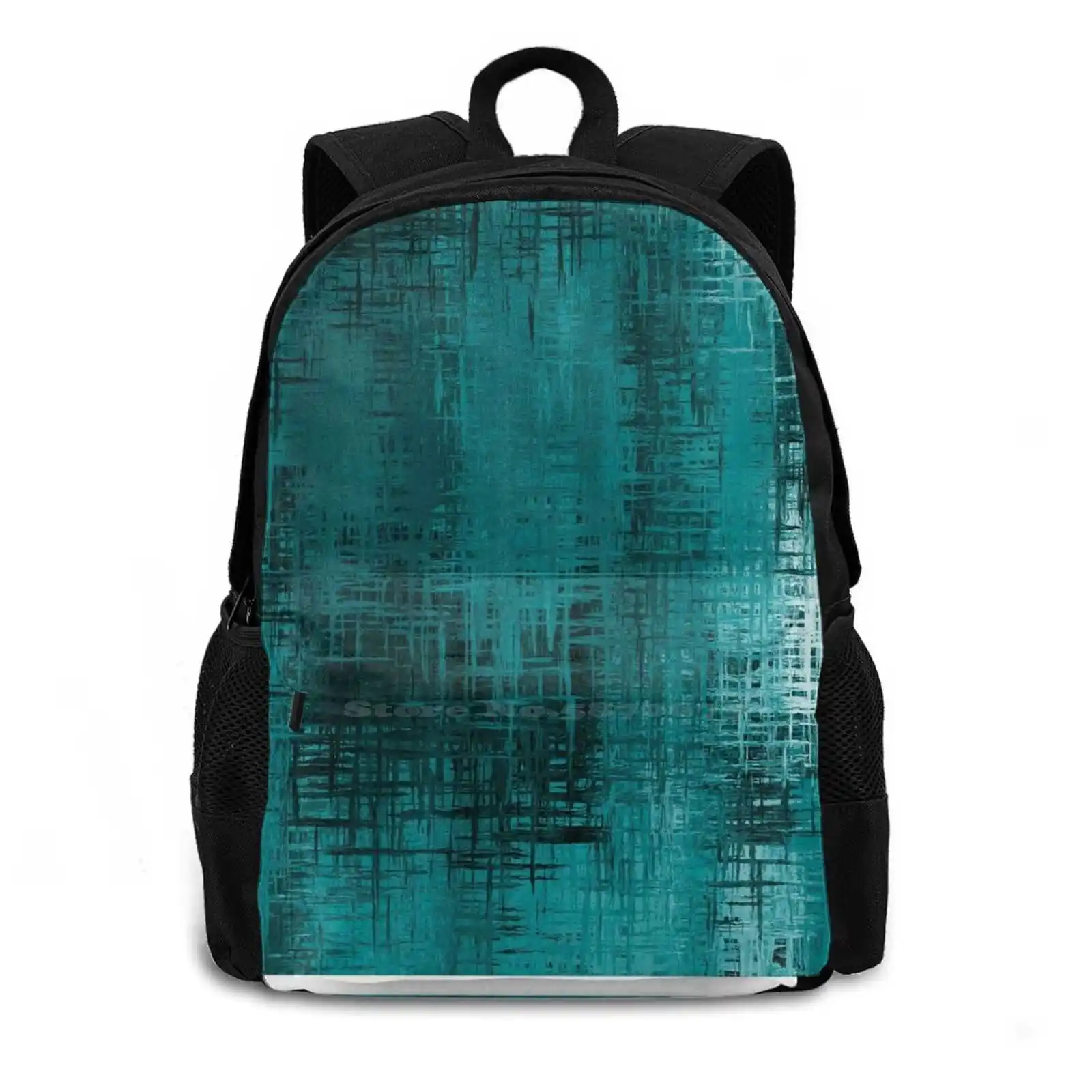 Green Stripe Pattern Teen College Student Backpack Laptop Travel Bags Ideas Colorful Rainbow Purple Pink Multicolor Abstract