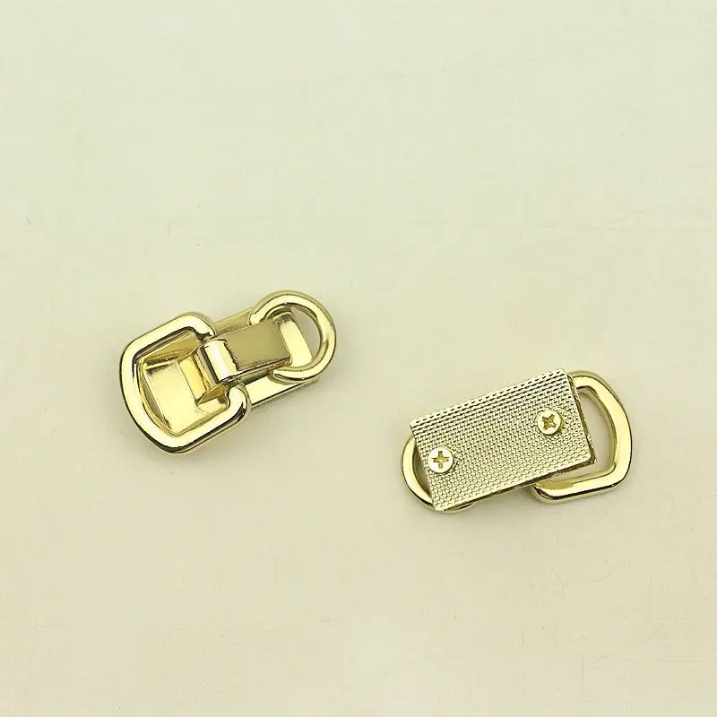 20pcs Double D Ring Square Bag Side Clip Buckles Screw Handbag Chain Handles Connector Bag Hanger DIY Hardware Accessories