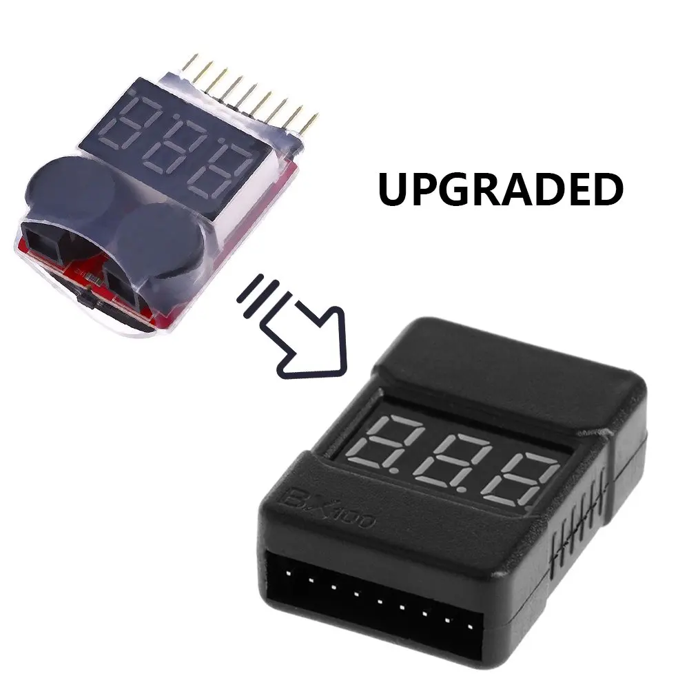 BX100 1-8S Lipo Battery Voltage Tester Low Voltage Buzzer Alarm/ Battery Voltage Checker with Dual Speakers