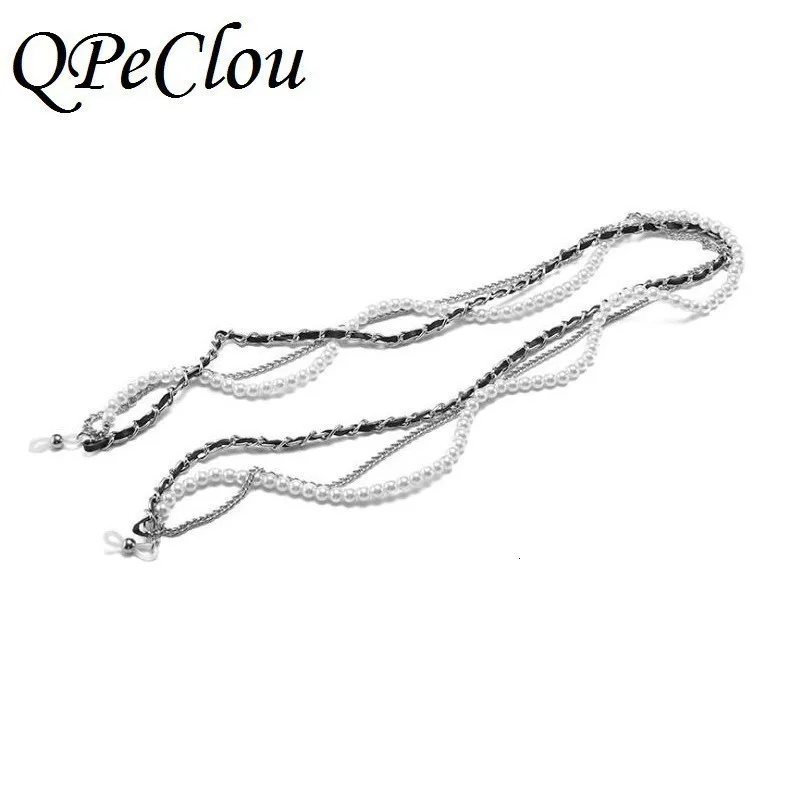 QPeClou 2019 Nuovo Unico Catena di Metallo Di Lusso Perle Occhiali Catene Per Le Donne Occhiali Da Sole di Moda Catene di Occhiali Accessori