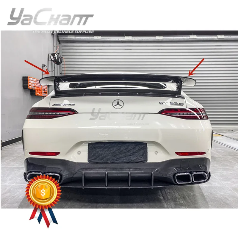 Car-Styling Carbon Fiber Rear Spoiler Fit For 2019-2021 MB AMG GT63S 4D Coupe X290 EDITION1-Aerodynamic-Package Style GT Wing