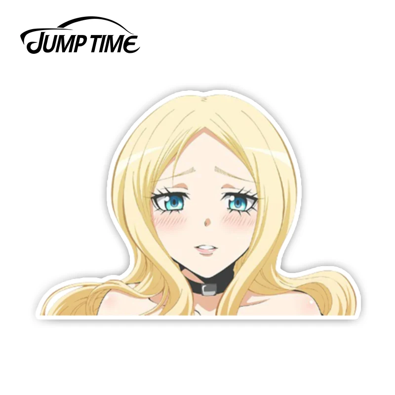 점프 시간 13cm x 8.6cm Ansatsu Kyoushitsu Anime Peeker Decal 자동차 스타일링 비닐 그래픽 장식 창 노트북 귀여운 Kawii 자동차 스티커