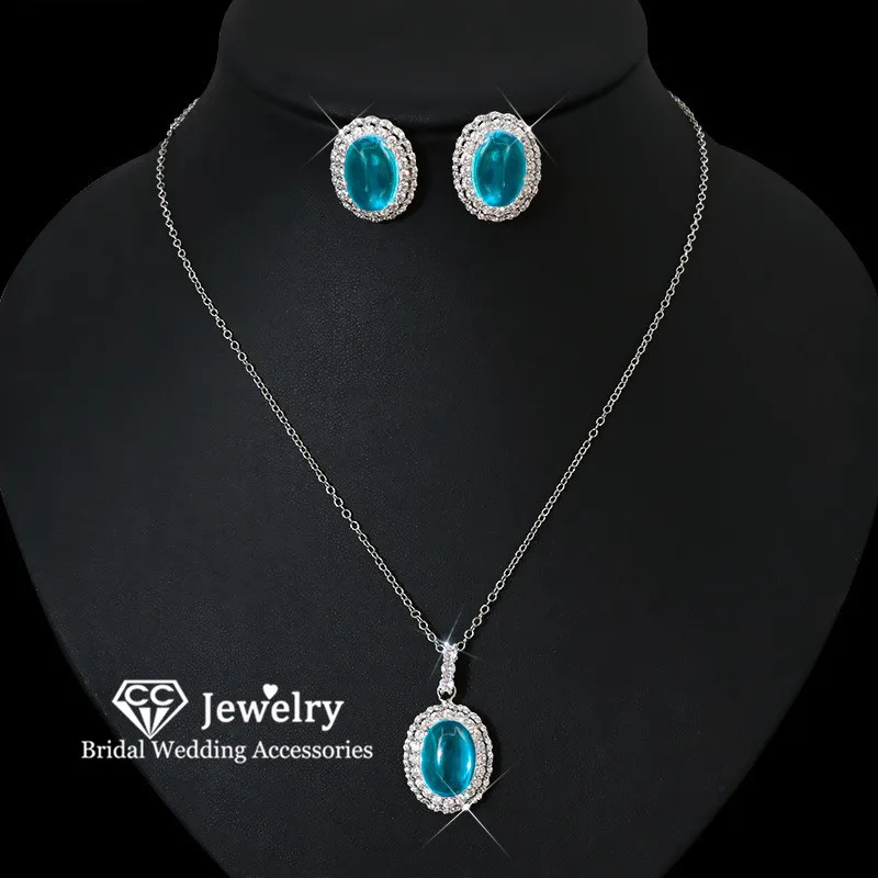 

CC винтажное ожерелье и серьги комплект свадебных мероприятий женские аксессуары свадебное платье обручальные украшения наборы ювелирных украшений 2 шт. HL084