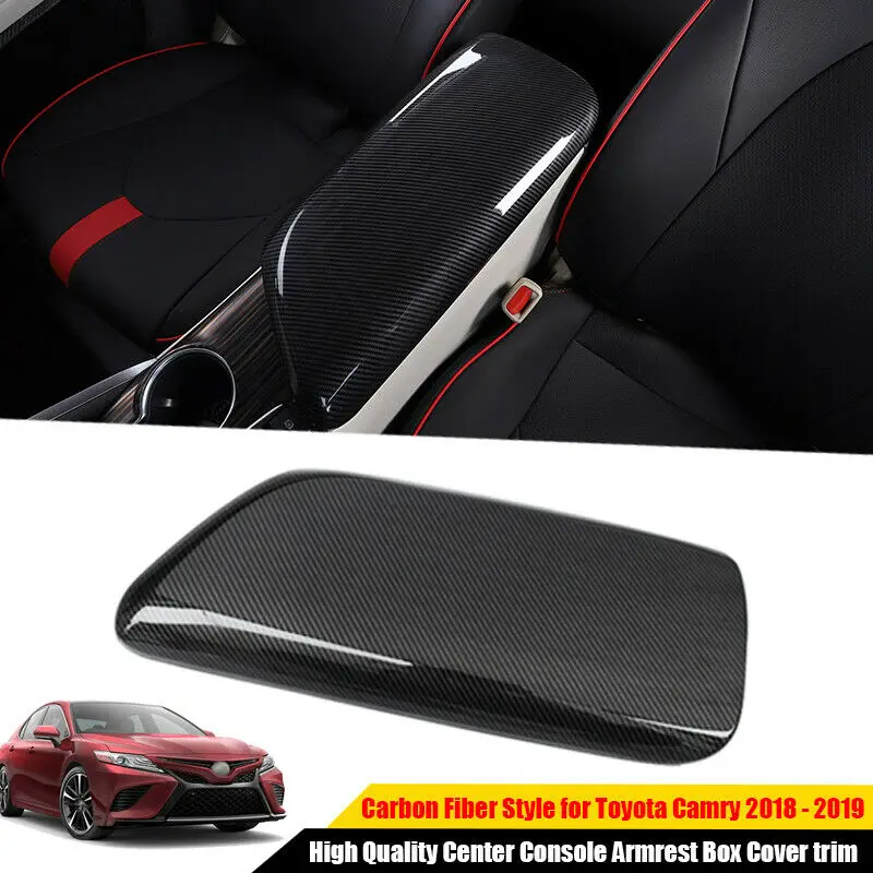 

Fit For Toyota Camry 2018-2021 Carbon Fiber ABS Center Console Armrest Box Cover car accessories