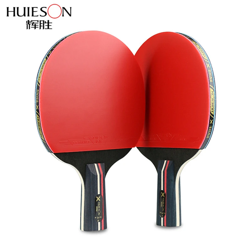 (2pcs) New Learner 3 Star Table Tennis Racket Wood Rubber Pimples In Pingpong Racket