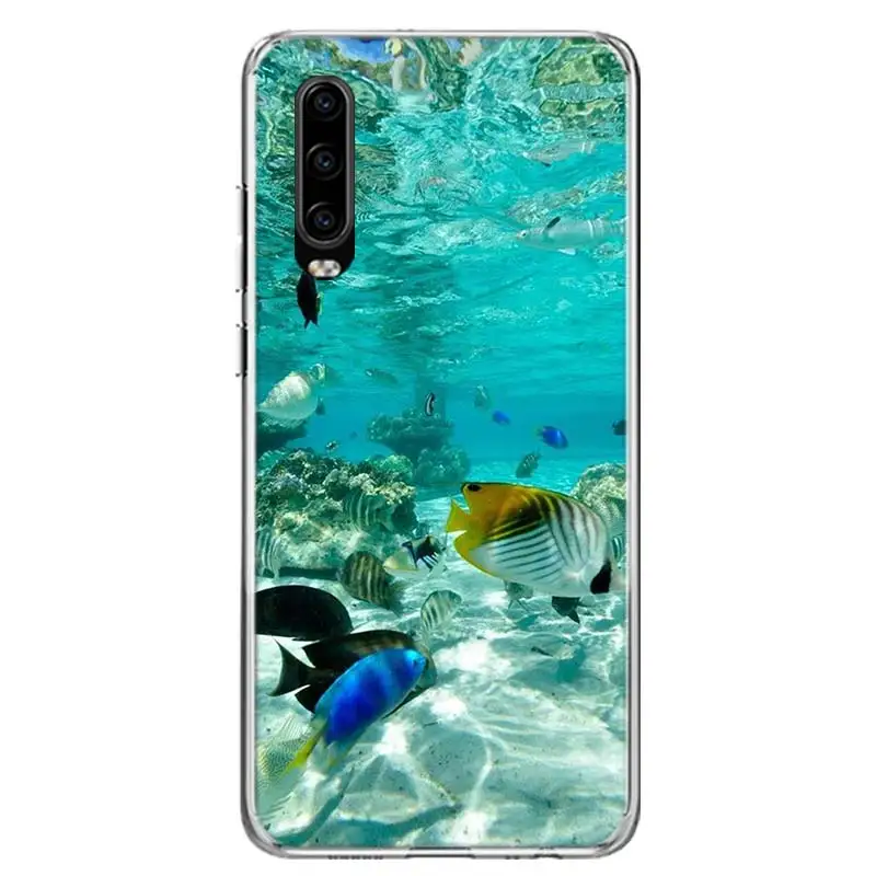 Đại Dương Cá Nhám Voi Bơi Ốp Lưng Điện Thoại Huawei P50 P40 Pro P30 Lite P20 P10 Giao Phối 10 20 Lite 30 40 Pro Coque Vỏ