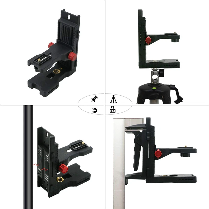 Regulowany uchwyt na uchwyt magnetyczny z klipsem ściennym wieszak poziom lasera poziomego instrumentu 1/4 lub 5/8 Laser