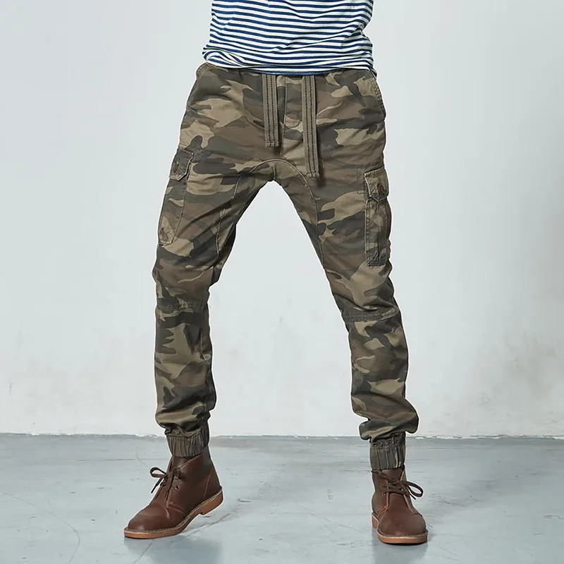 Hip Hop Tide Brand Camouflage Pants Men Jogging Pants Male Beam Feet Loose Overalls 8 Colors Style Sweatpants Plus Size