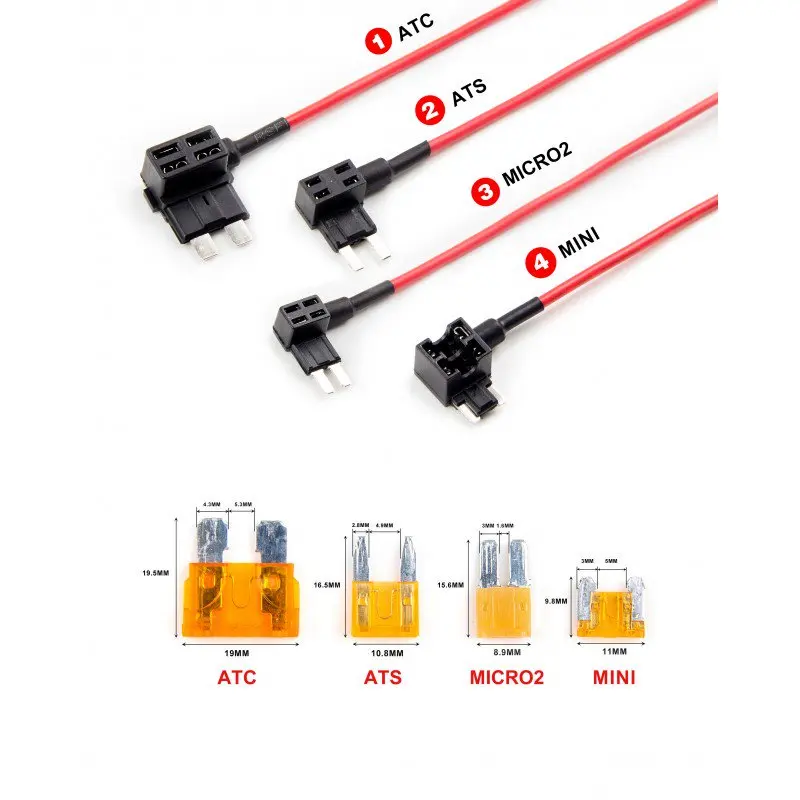 Original Viofo 2PCS for Car Circuit Fuse Tap ATC ATS MICRO2 MINI Adapter Holder