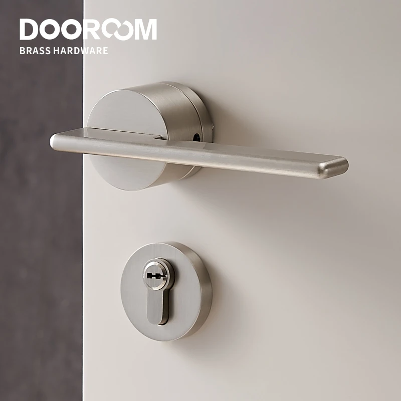 Dooroom Brass Door Lock Set Modern Gold Black Silver Interiror Bedroom Bathroom Double Wood Door Lever Set Dummy Handle Knob