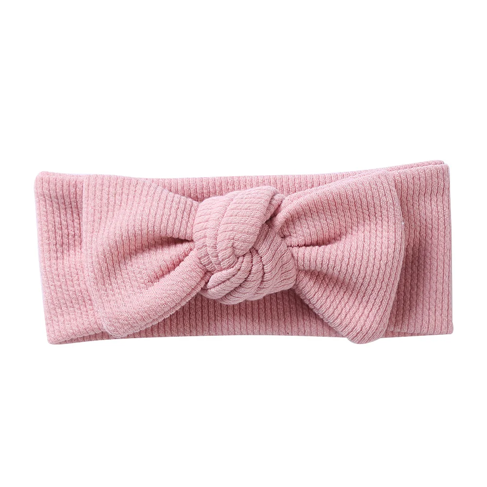 Baby Bow Headband Thick Ribbed Solid Headwrap Autumn Winter Knot Knitted Hair Bands Newborn Boy Girl DIY Hair Accessories