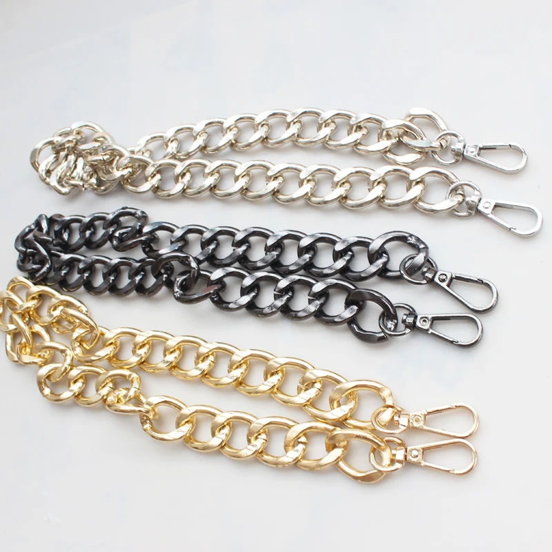 30/60/100cm Silver Gold Bag Strap Replacement Purse Chain Shoulder Bags Strap Long Handbag Handles Chain Strap Bag accessories