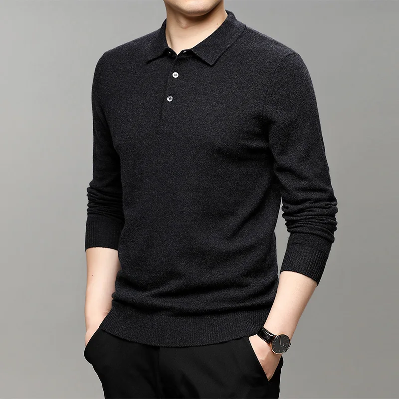 

2021 Spring Autumn Men 's POLO Pullover Men Casual Slim Sweater Knitted Pullover Long Sleeve Sweater Men Jumper Sweater Top E129