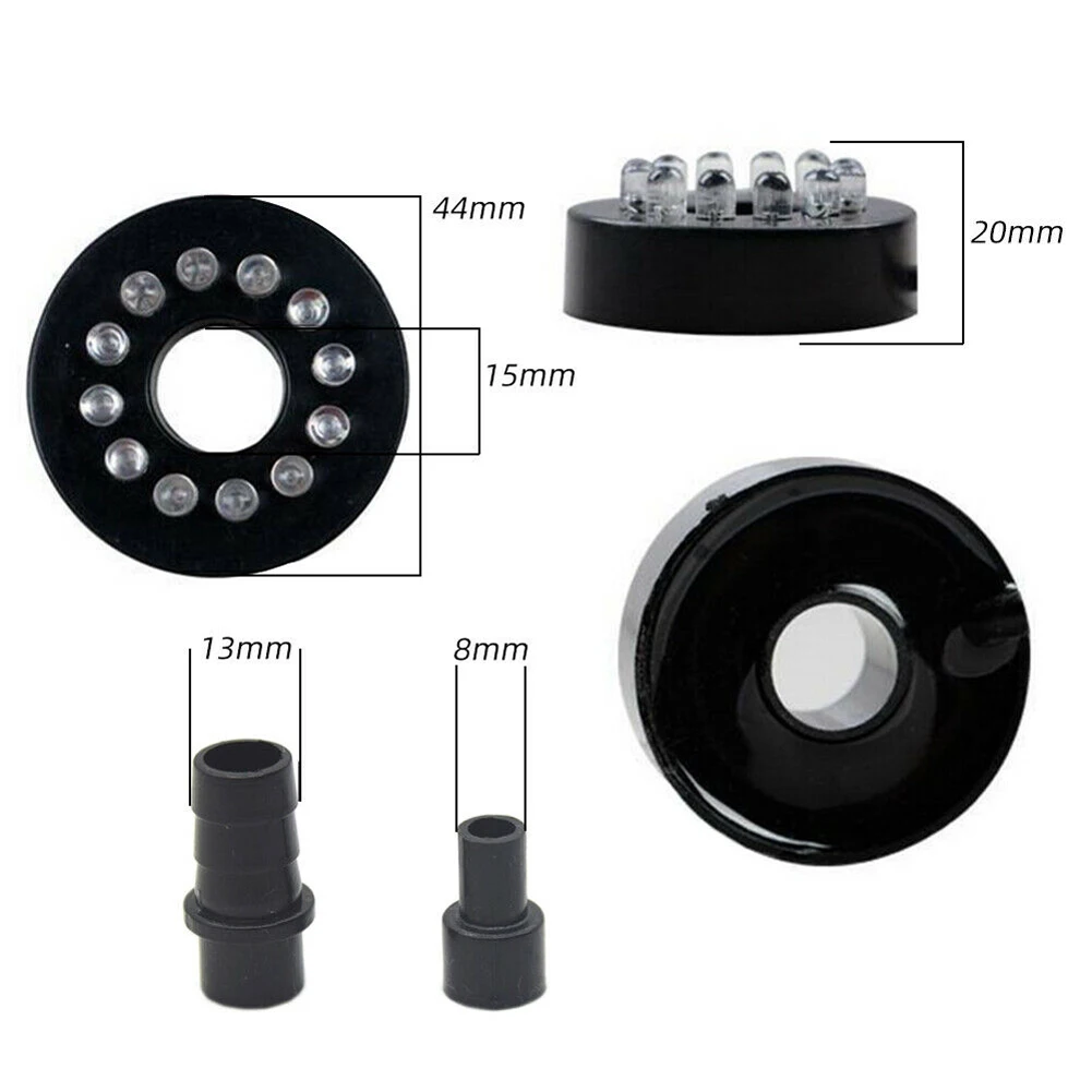 Bomba de agua sumergible con 12 luces LED, 15W, 800L/H, para fuente, piscina, jardín, estanque